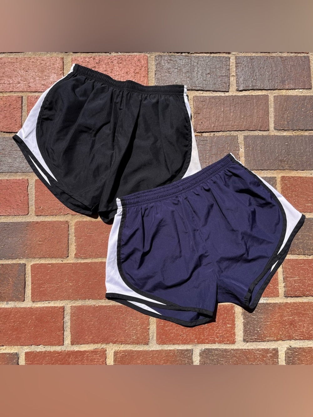 2-Pair of Sport-Tek Shorts w/ White Liner: 1 Navy Blue and 1 Black - Juniors S